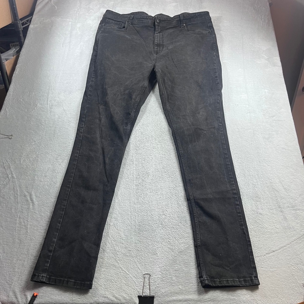 TPJ The Perfect Jean Mens 46x38 Skinny Fit Black Denim Jeans 46 x 38